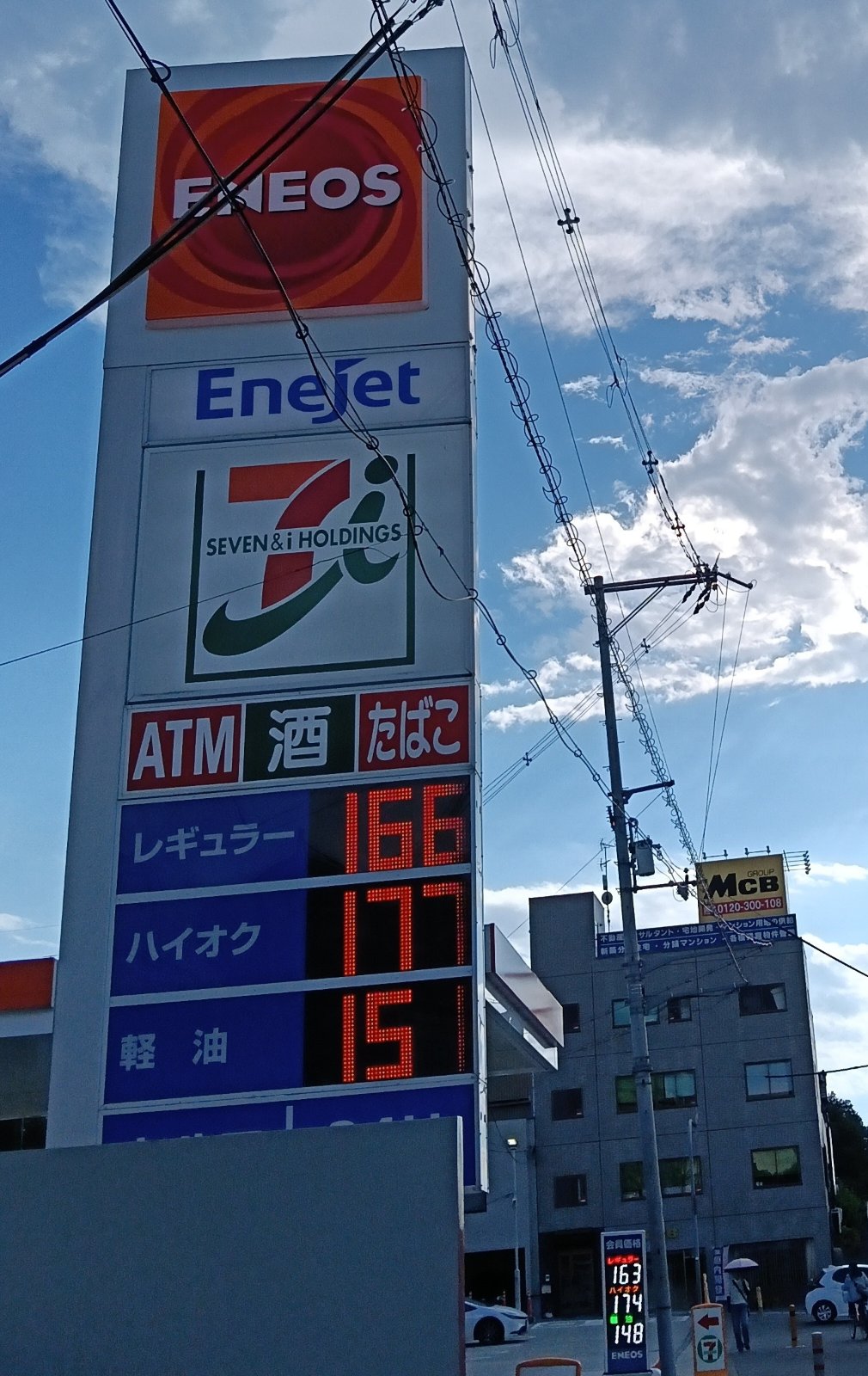 ENEOS EneJet 枚方バイパスSS／タイガー石油（株）の価格看板の写真1